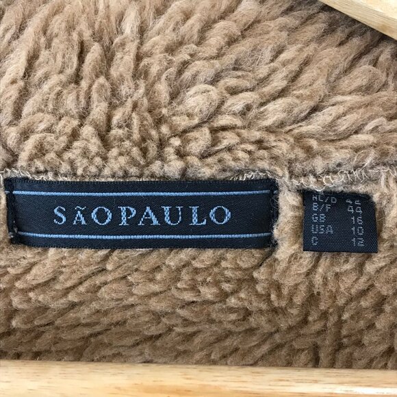 Sao Paulo Womens Faux Suede Shearling Lined Mid-Length Coat 10 - Picture 13 of 14